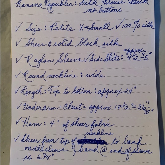 BANANA REPUBLIC PETITE BLACK SILK BLOUSE - Picture 8 of 8